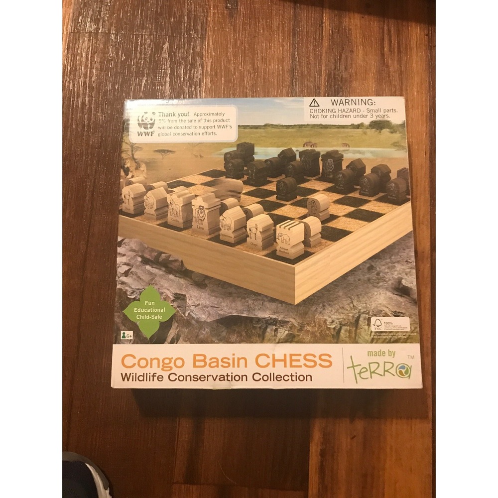 Terra Congo Basin Chess Wildlife Conservation Collection WWF Wood Game WWFB01